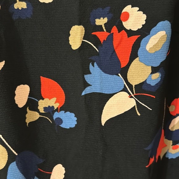 Boden size 14 L black dress with flower prints gray condition - Picture 3 of 4